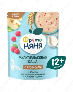 Ֆրուտո նյանյա շիլա կաթնային բազմահացահատիկային խնձոր, եգիպտացորենի փաթիլներ, ազնվամորու կտորներ 200գ