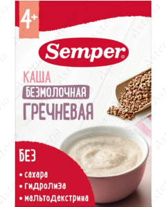 Semper առանց կաթի շիլա  հնդկաձավար 180գ