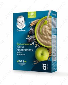 Gerber շիլա առանց կաթ  խնձոր սալորաչիր  6+ 180գ