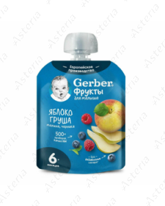 Gerber խյուս պաուչ խնձոր տանձ ազնվամորի և համապալ 90գ