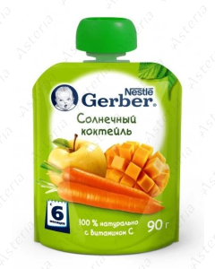 Коктейль фруктовый солнечный Gerber пакетик 90г