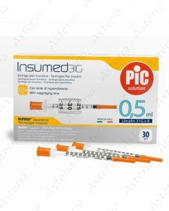 Шприц инсулин PIC (Insumed 0,5ml G30 x 8mm N30)
