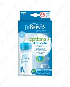 Dr. Brown feeding bottle Options+ anti-colic blue 120ml N2