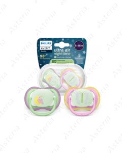 Baby pacifier 6-18 months: green, pink Philips Avent