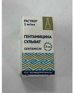 Gentamicin sulfate eye drops 3mg/ml 5ml