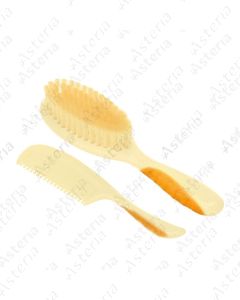 Nuk Natural bristle comb and brush Yellow