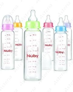Nuby glass bottle with wide neck 3M+ 240ml