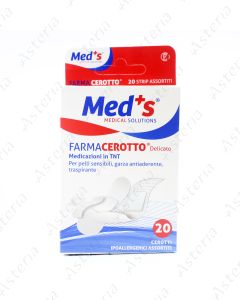 Meds plaster N20 25 x 72mm 19x72mm 10x37mm 25mm made of non-woven textiles thin membrane, for sensitive skin, non-stick coating, breathable 3843