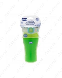 Chicco cup with straw green բաժակ ձողով կանաչ 18M+ 266մլ