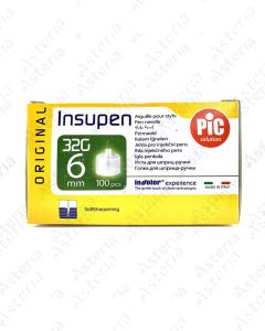 Pic Solution needle for Insulin Pen Insupen 32Gx6mm N100