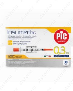 Pic Solution Insulin syringe 0.3ml 30Gx8mm N30