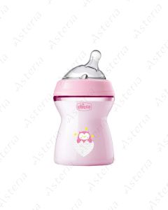 Chicco feeding bottle Naturalfeeling pink heart 2M+ 250ml