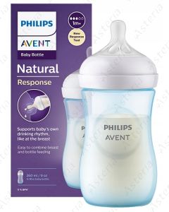 Avent Natural feeding bottle 1M+ 3 drops blue 260ml 903/21