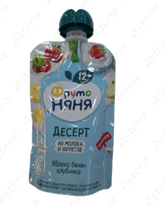 Fruto nyanya puree pouch Dessert with milk fruits and apple banana 90g