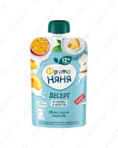 Fruto nyanya puree pouch Dessert with milk fruits and apple peach passion fruit 90g