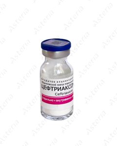 Ceftriaxone 1g intravenously, intramuscularly N1