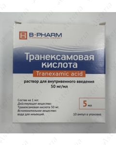 Tranexamic acid ampoule 50mg/ml 5ml N10