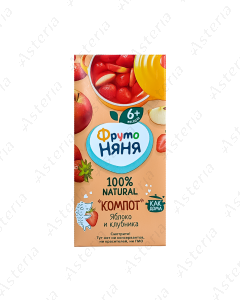 Фруто Няня Компот Яблоко и Клубника 200мл