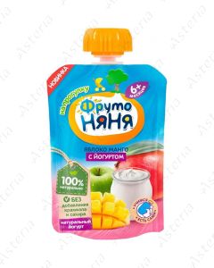Фруто Няня Пюре Яблоко, Манго,Йогурт, пауч 90г