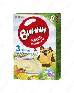 Винни Каша молочная 3 злака с манго и бананом 6м+ 200г