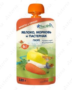 Флер Альпин Органик Пюре Яблоко-Морковь-Пастернак,пауч 6м+ 120г