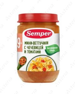 Мини-феттучини Semper puree с чечевицей и помидорами, 190 г.