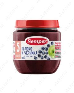 Яблочное пюре Semper с черникой, 125 г
