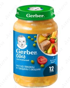 Gerber Пюре из свининой и телятиной рагу, овощами 190г