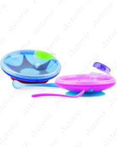 Нуби тарелка с ложкой 3M+