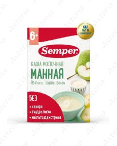 Семпер Каша молочная Манная, Груша, Яблоко, Бнана, 180г