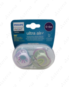 Соска Avent 0-6M ultra air зеленая фиолетовая N2