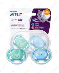 Соска Avent 0-6M ultra air зеленая синяя N2 085/58