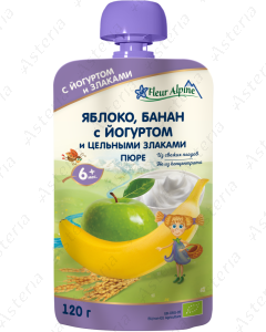 Флер Альпин Органик Пюре Яблоко-Банан-с Йогуртом,пауч 6м+ 120г