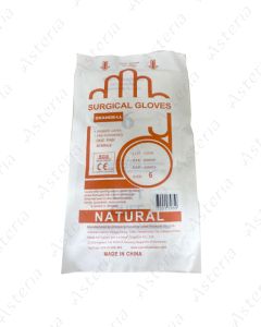 Sterile surgical latex gloves without talcum Orange N6.