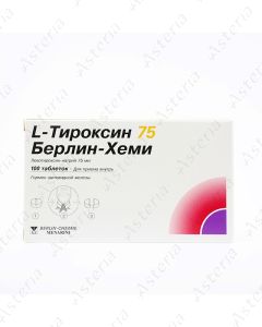L-Thyroxine tablets 75mcg N100
