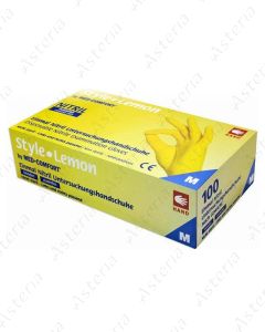 Glove S nonsterile nitrile yellow lemon without talc N100 01189