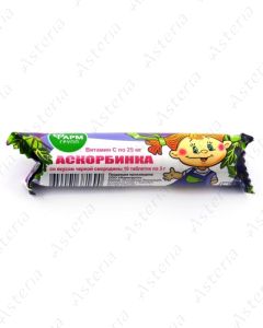 Ascorbic acid tablet chewing black currant 25mg N10