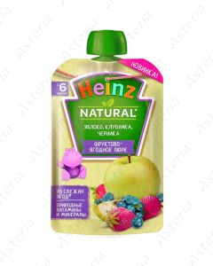Heinz puree pouch apple strawberry red blueberry 90g