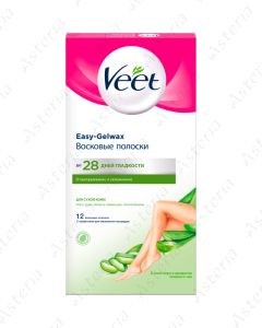 Veet Beeswax Strips Dry Skin Aloe & Green Tea N12