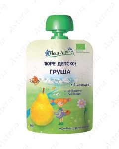 Fleur Alpine Organic puree pouch pear 90g