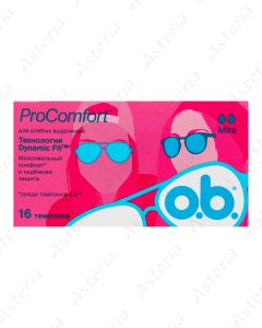 O.B Hygienic Tampon ProComfort Mini N16