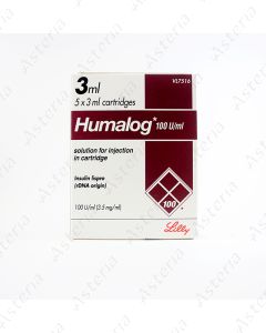 Humalog cartridge 100IU/ml 3ml x5