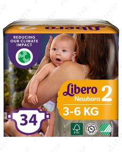 Libero Newborn baby diaper N2 3-6kg N34