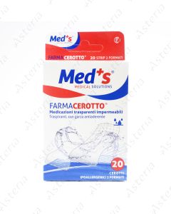Meds plaster N20 38 x 72 mm and 38x38 mm with non-stick pad, transparent, waterproof, breathable 3881