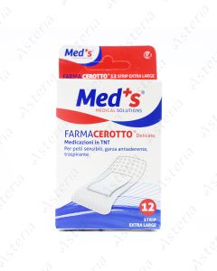 Meds plaster N12 38 x 72 mm made of non-woven textile thin membrane, for sensitive skin, non-stick coating, breathable 2166