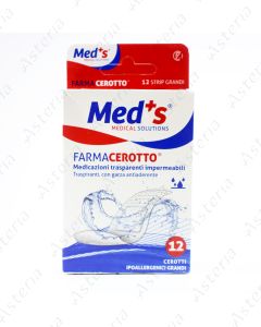 Meds plaster N12 25 x 72 mm with non-stick pad, transparent, waterproof, breathable 2197