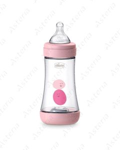Chicco plastic feeding bottle Perfect 5 pink 2M+ 240ml