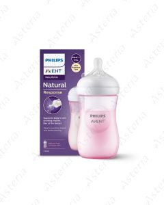 Avent Natural feeding bottle 1M+ 3 drops pink 260ml 903/11