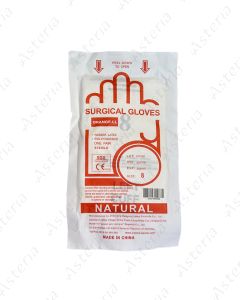 Sterile surgical glove latex with talcum Orange N8