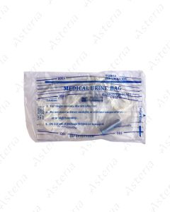 Urinal urine bag T-shape with zipper and strings 2L